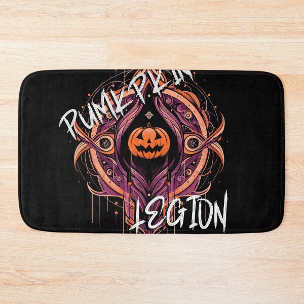 Artikelvorschau, Schwarzer Hintergrund der Pumpkin Legion: Gruseliges und elegantes Halloween-Emblem mit einem Punk-inspirierten Touch entworfen und verkauft von Wicc-a.