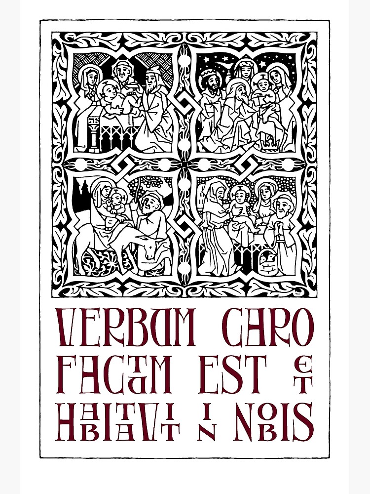 Thumbnail 2 of 2, Greeting Card, Christmas: Verbum Caro Factum Est designed and sold by danmitsui.