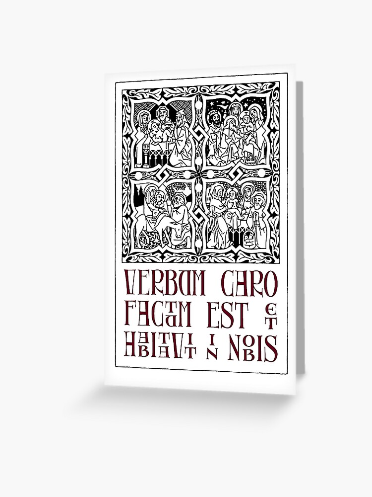 Thumbnail 1 of 2, Greeting Card, Christmas: Verbum Caro Factum Est designed and sold by danmitsui.