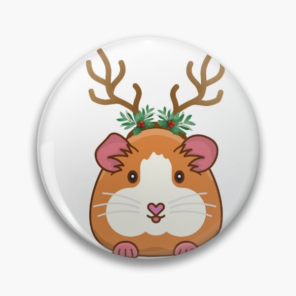 Item preview, Cute Christmas guineapig with reindeer antlers designed and sold by Fern-and-Fyre.