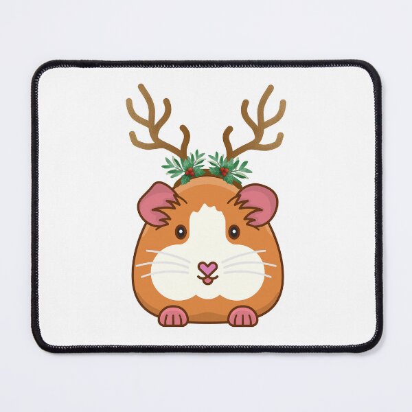 Item preview, Cute Christmas guineapig with reindeer antlers designed and sold by Fern-and-Fyre.