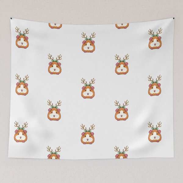 Item preview, Cute Christmas guineapig with reindeer antlers designed and sold by Fern-and-Fyre.
