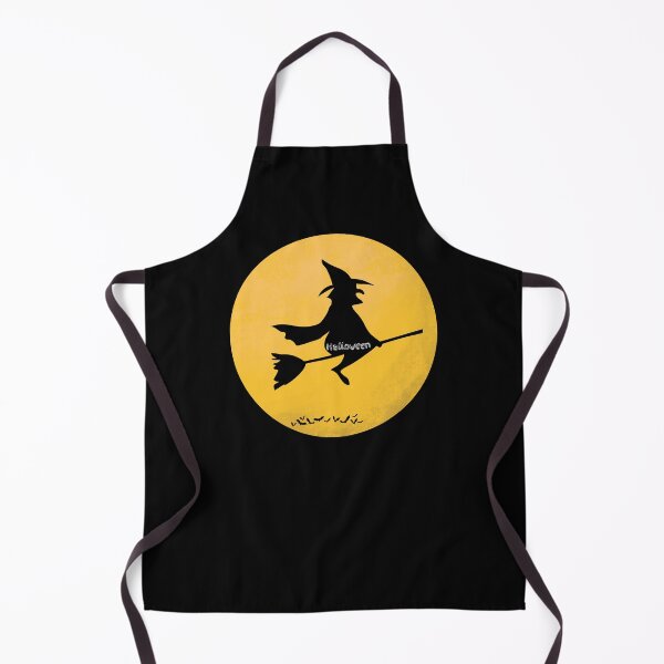 Item preview, Bruja montando una escoba flotando junto a la luna, murciélagos voladores, Halloween designed and sold by DeJuin.