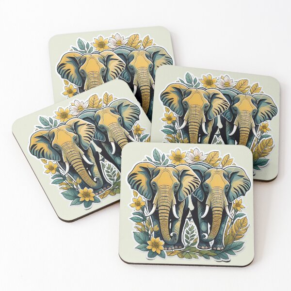 Item preview, Elephant surrounded by yellow flowers designed and sold by WildStudiio.