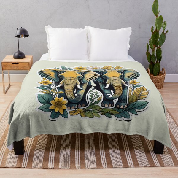 Item preview, Elephant surrounded by yellow flowers designed and sold by WildStudiio.