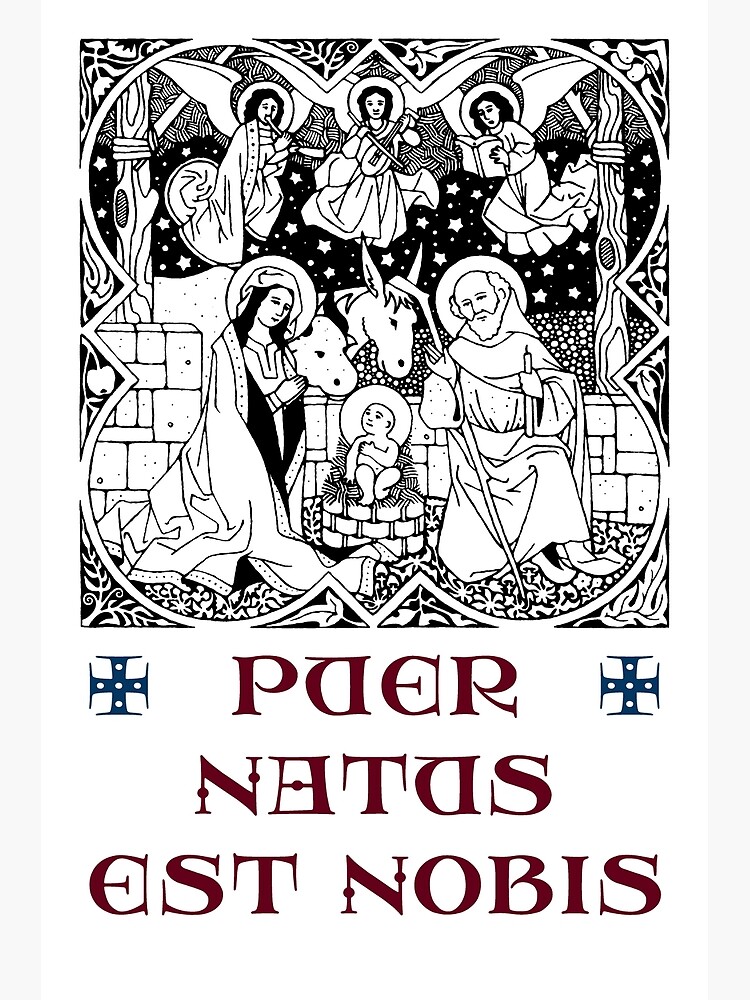 Thumbnail 2 of 2, Greeting Card, Christmas: Puer Natus Est Nobis designed and sold by danmitsui.