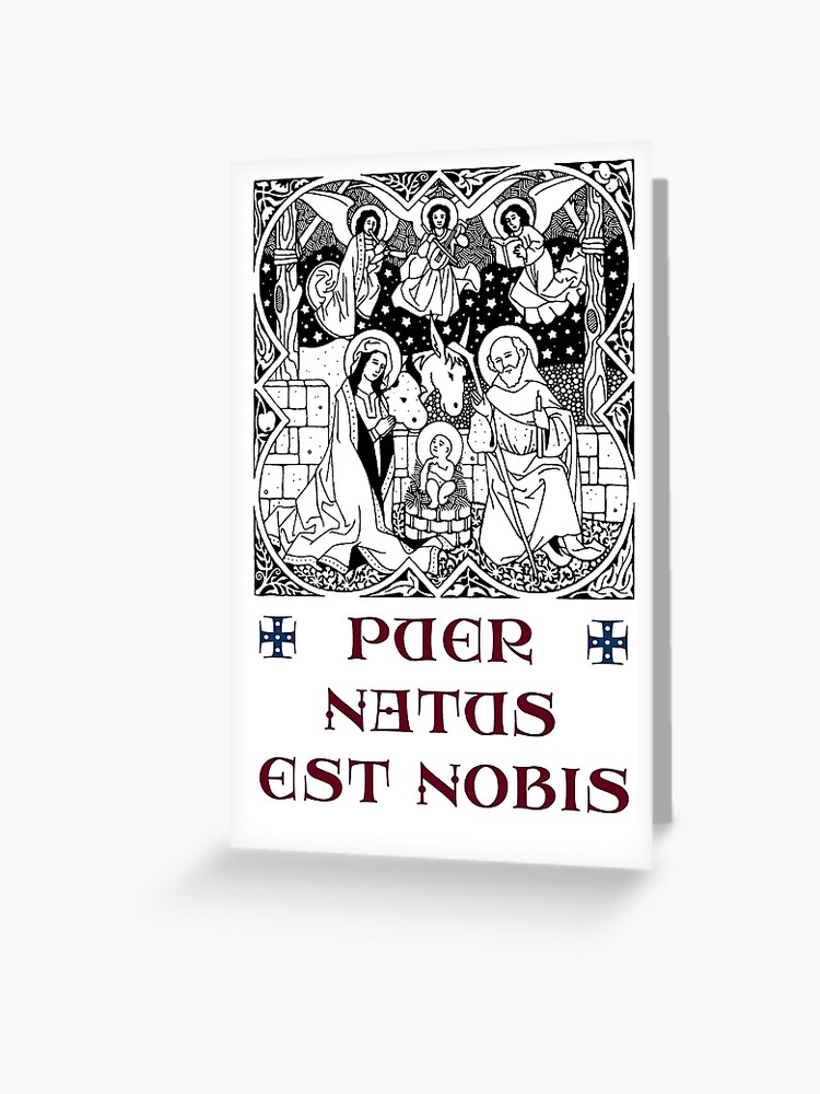 Thumbnail 1 of 2, Greeting Card, Christmas: Puer Natus Est Nobis designed and sold by danmitsui.