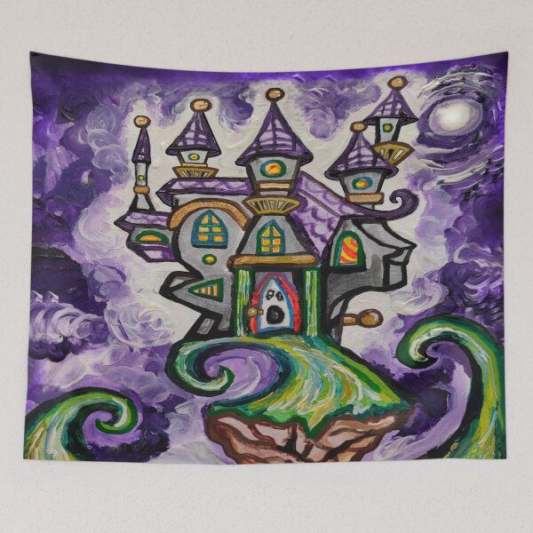 Item preview, Halloween Haunted Night Castle Painting designed and sold by Deborah Camp.