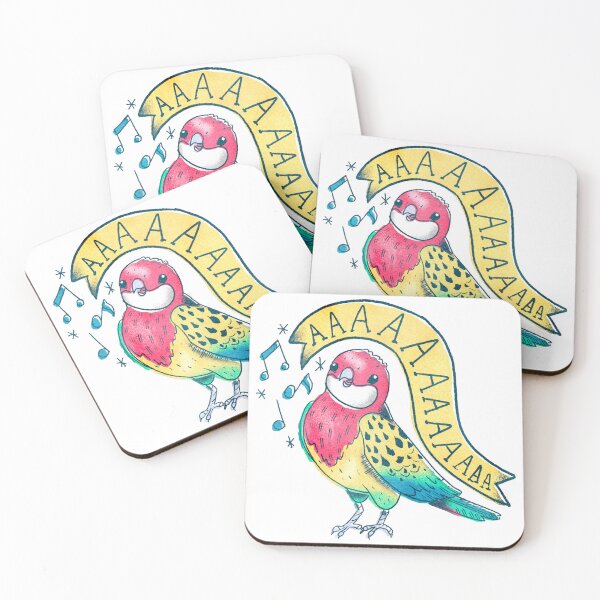 Item preview, Eastern Rosella Parrot Screaming as Tattoo Flash designed and sold by narwhalwall.