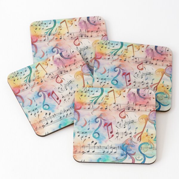 Item preview, Musical notes watercolor style seamless pattern designed and sold by MiraCleAI.