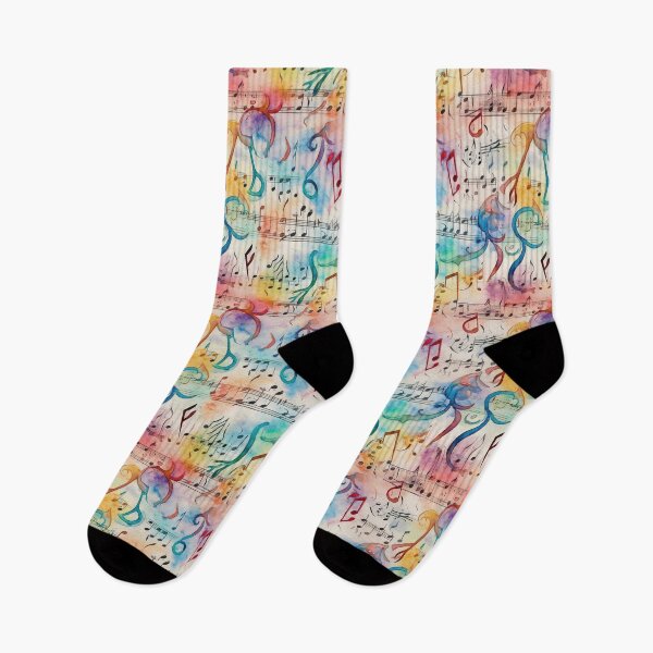 Item preview, Musical notes watercolor style seamless pattern designed and sold by MiraCleAI.