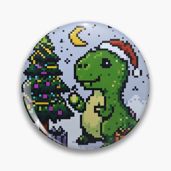 Item preview, Dino pixel Christmas designed and sold by IguaranDesign.
