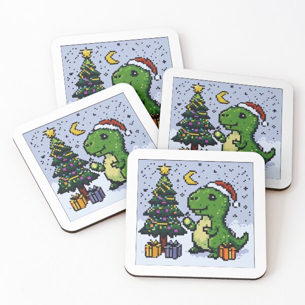 Item preview, Dino pixel Christmas designed and sold by IguaranDesign.