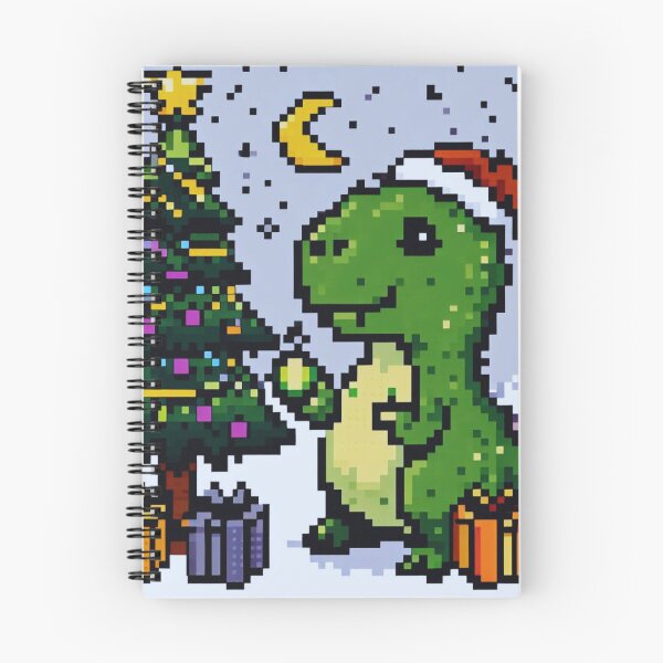 Item preview, Dino pixel Christmas designed and sold by IguaranDesign.