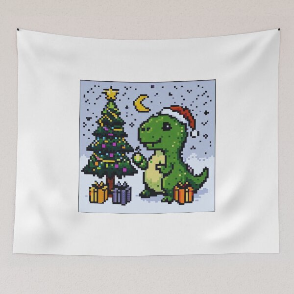 Item preview, Dino pixel Christmas designed and sold by IguaranDesign.