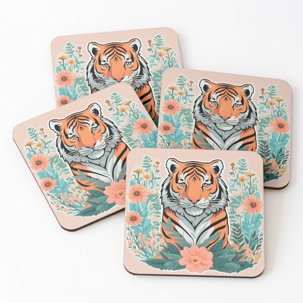 Item preview, Tiger surrounded by flowers designed and sold by WildStudiio.