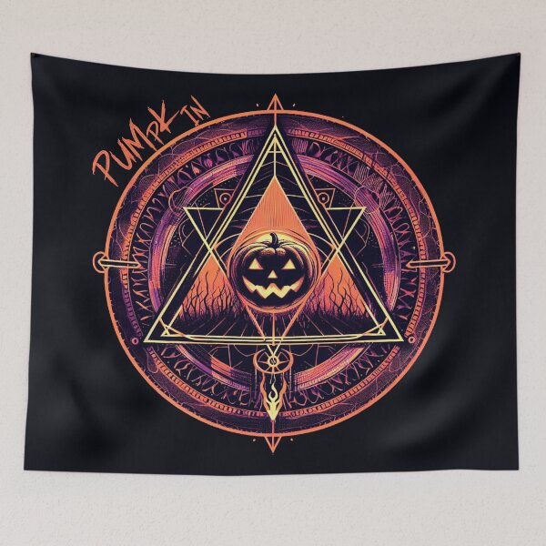 Item preview, Pumpkin: Mystical and Spooky Halloween Artwork with Geometric Emblem designed and sold by Wicc-a.