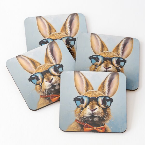 Item preview, Funky painting of a dressed rabbit wearing glasses designed and sold by workshoot.