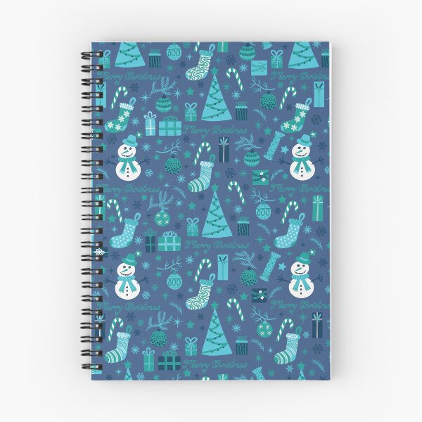 Item preview, Blue Aqua and Navy White Christmas Tree Decorating Fun on Dark Blue Background designed and sold by MoorePatterns.
