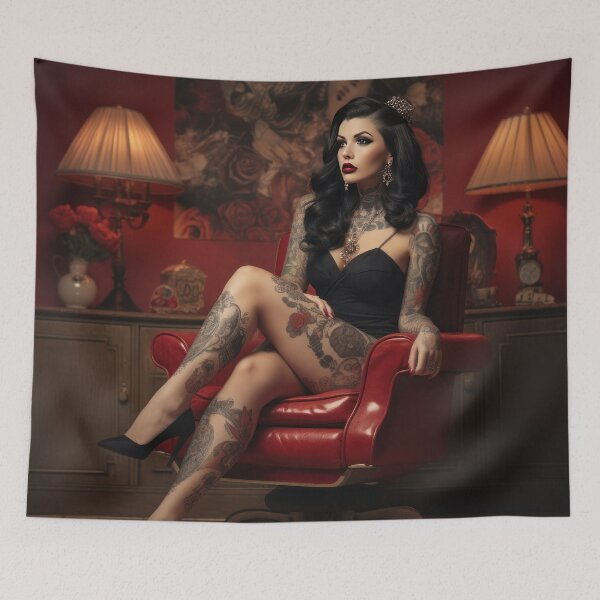 Aperçu de l'œuvre Reine des pin-up brune créée et vendue par Extraordinarym.