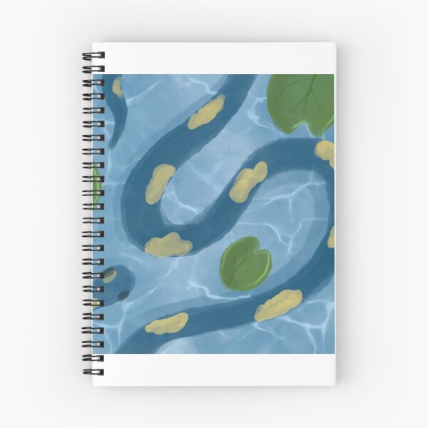 Item preview, a snake in the water. Art with snake and lilies. Beautiful snake on water designed and sold by Anhen-new-style.