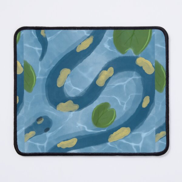 Item preview, a snake in the water. Art with snake and lilies. Beautiful snake on water designed and sold by Anhen-new-style.