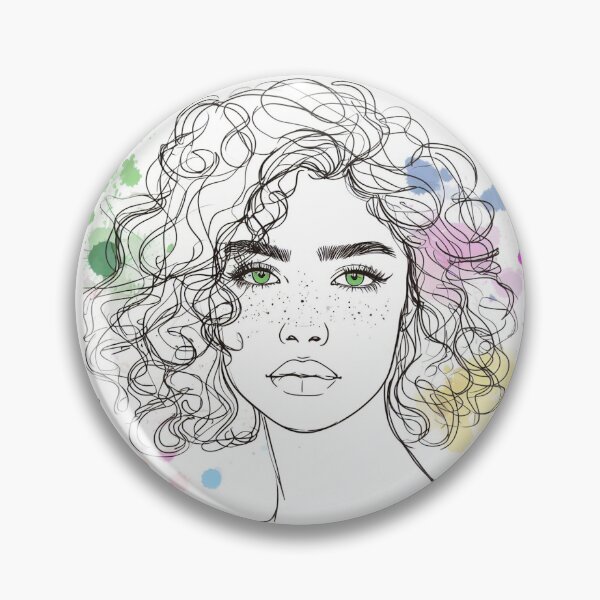 Item preview, Curls and Chaos: Artistic Fusion of Woman with Ink Blots designed and sold by ReplyGirl.