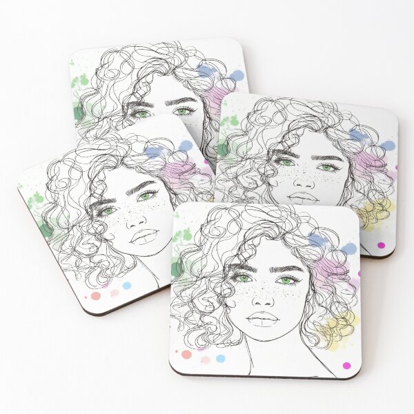 Item preview, Curls and Chaos: Artistic Fusion of Woman with Ink Blots designed and sold by ReplyGirl.