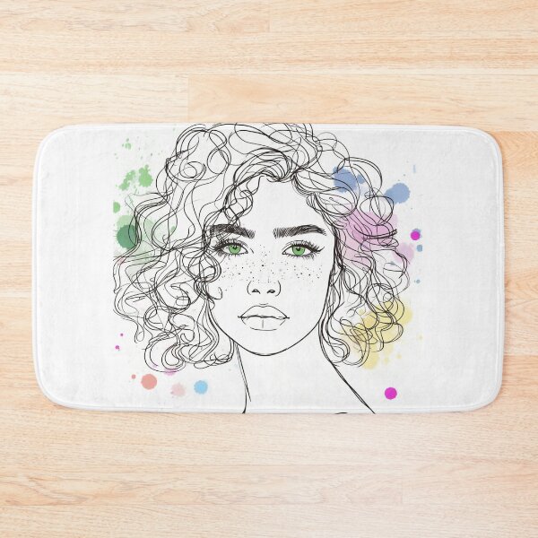 Item preview, Curls and Chaos: Artistic Fusion of Woman with Ink Blots designed and sold by ReplyGirl.