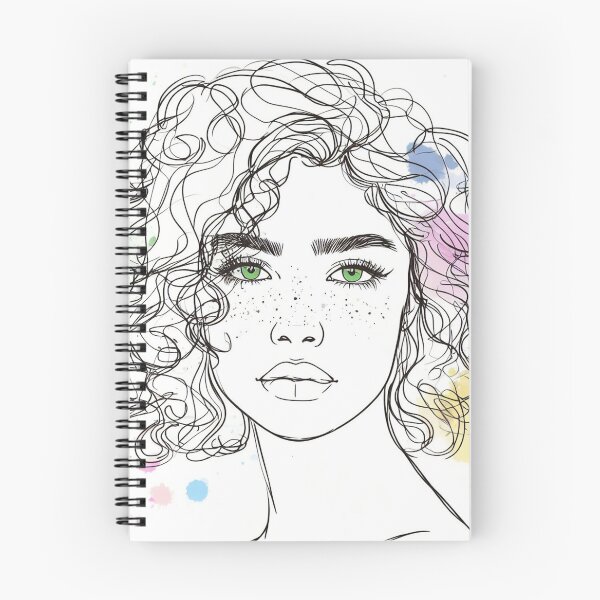 Item preview, Curls and Chaos: Artistic Fusion of Woman with Ink Blots designed and sold by ReplyGirl.