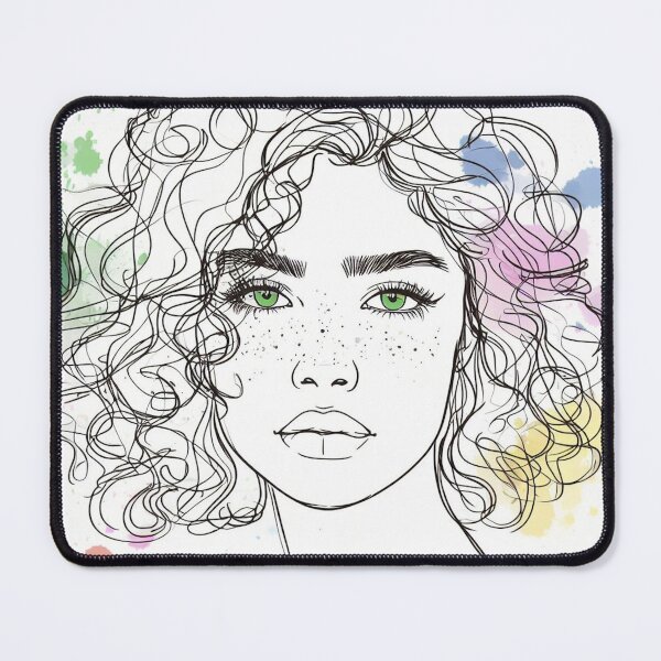 Item preview, Curls and Chaos: Artistic Fusion of Woman with Ink Blots designed and sold by ReplyGirl.