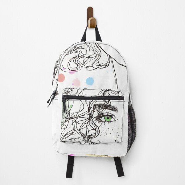 Item preview, Curls and Chaos: Artistic Fusion of Woman with Ink Blots designed and sold by ReplyGirl.