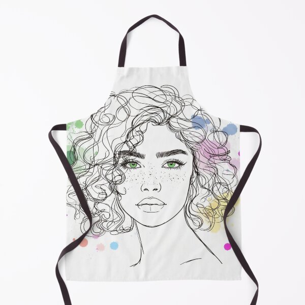 Item preview, Curls and Chaos: Artistic Fusion of Woman with Ink Blots designed and sold by ReplyGirl.