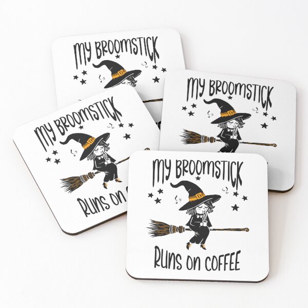 Item preview, My Broomstick Runs On Coffee designed and sold by ArtoCharlie.