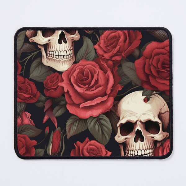 Item preview, Happy skull and red roes designed and sold by Chonessyway.