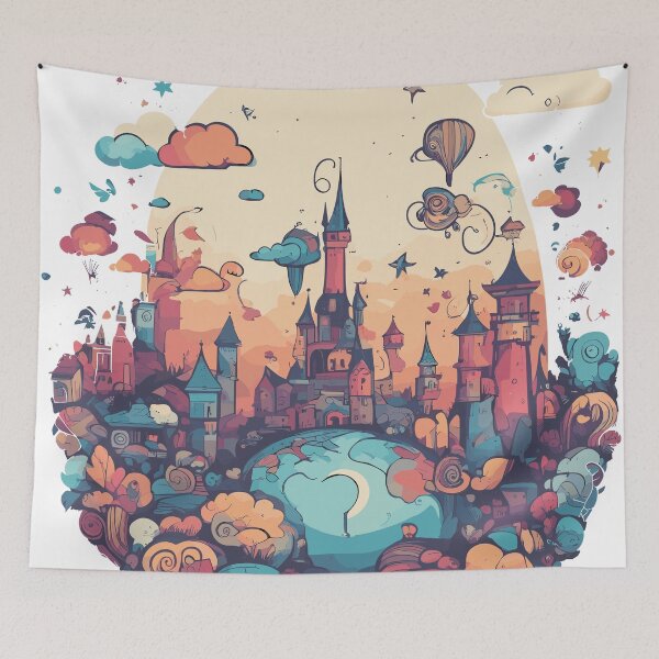 Item preview, Whimsical Castle Dreams: The Tower of Time designed and sold by TrendyMingle.