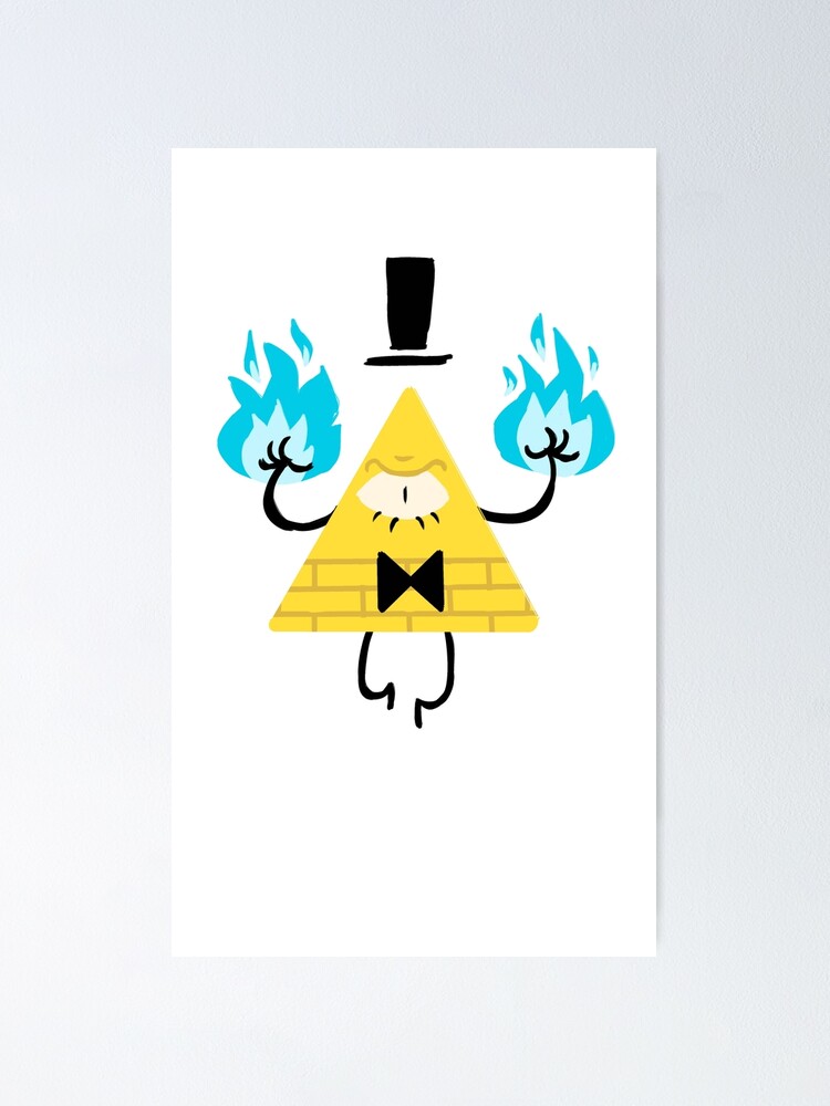 Bill Cipher With Blue Fire Poster For Sale By Etheriumart Redbubble 