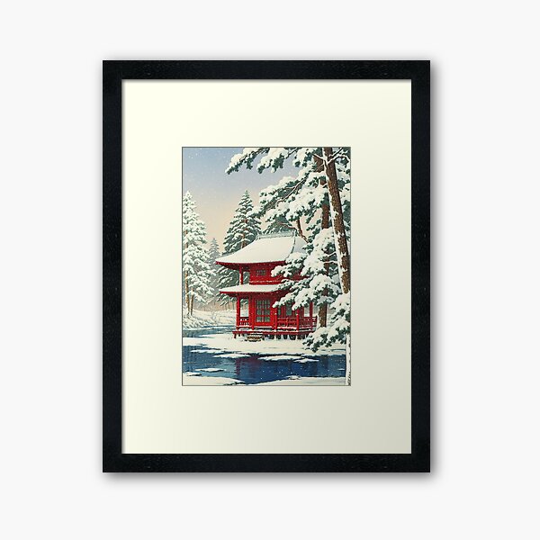 Aperçu de l'œuvre Étang gelé Ukiyoe créée et vendue par PaperAI.