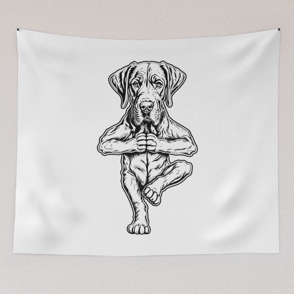 Item preview, Great Dane Yoga Puppy Dog Funny Dogs Tree Pose Vrikshasana designed and sold by GrandeDuc.