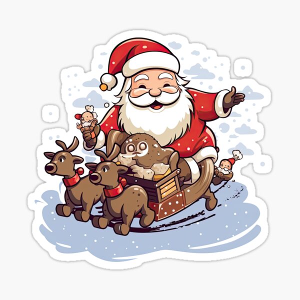 Kawaii Yeti Ready for Christmas Party 5 Sticker for Sale by