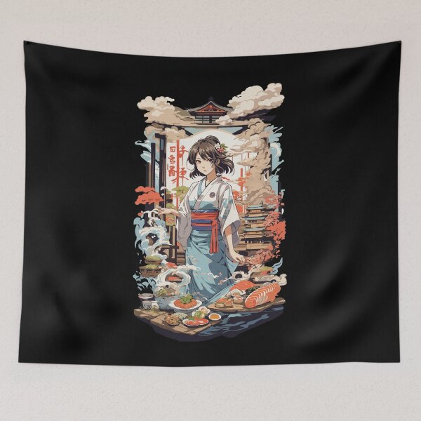 Item preview, Manga Style Sushi Anime Dining Culture Kanji Signs designed and sold by LuminOrb.
