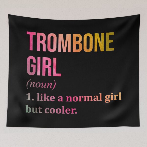 Item preview, Trombone Girl Definition Trombone in Watercolor designed and sold by XCIV.