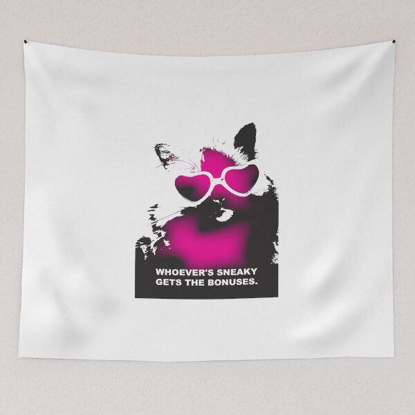 Item preview, A poster with a cat and the caption "WHO'S Sneaky Gets BONUSES." designed and sold by Anhen-new-style.
