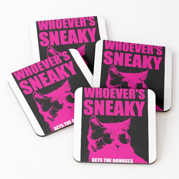 Item preview, A poster with a cat and the caption "WHO'S Sneaky Gets BONUSES." designed and sold by Anhen-new-style.