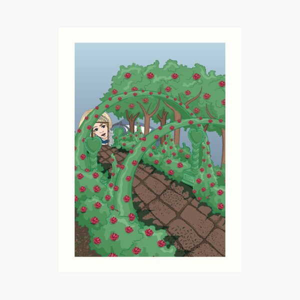 Alice Looking in the Garden Art Print