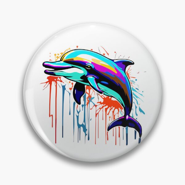Artikelvorschau, Spritzer Gelassenheit: Delphin in Farbe entworfen und verkauft von javaoverride.
