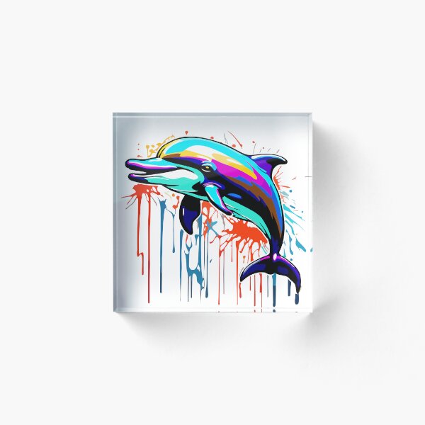 Item preview, Splash of Serenity: Dolphin in Paint designed and sold by javaoverride.