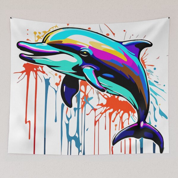 Item preview, Splash of Serenity: Dolphin in Paint designed and sold by javaoverride.