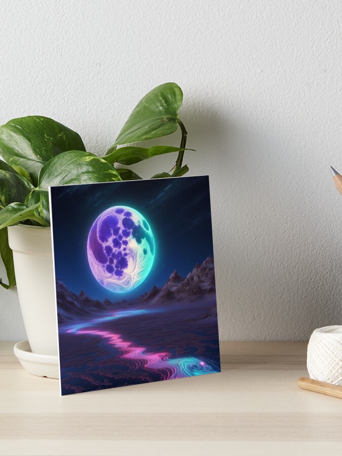 Thumbnail 1 of 2, Art Board Print, Full Moon designed and sold by LenCarol.