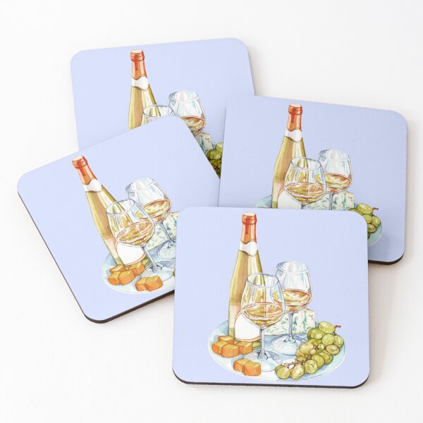 Item preview, Wine and Cheese Illustration designed and sold by Katariina Purru.